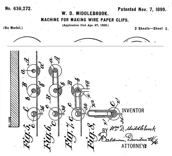 Middlebrook paperclip machine patent animation